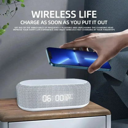 Alarm Clock Wireless Charger Night Light Thermometer Dock - Smarsty