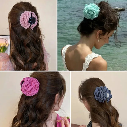 16 Color Rose Flower Hair Claw Clips Medium Secure Grip - Smarsty