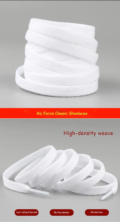 4Pcs AF1 Shoelaces Black White Flat laces and Shoe Decoration Suit Sneaker Shoelace Air Force one Shoes Accessories - Smarsty