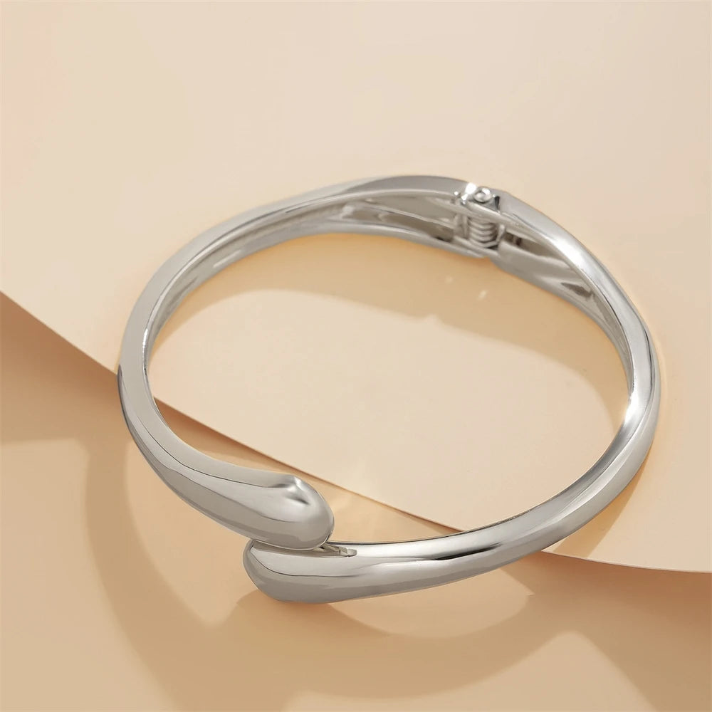 Wide Metal Bangle Cuff Bracelet for Women - Smarsty