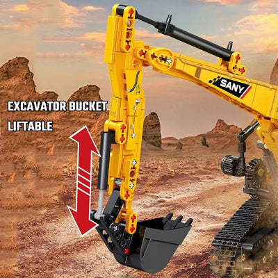 SEMBO BLOCK 1022pcs Excavator Models Building Blocks MOC City Construction Engineering Vehicle Bricks Educational Toys Boys Gift - Smarsty