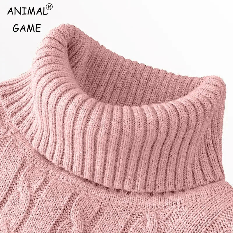 Autumn Men's Long Sleeve Knitted Sweaters Men's Slim Fit Turtleneck Sweater Casual Pullover Sweater Lightweight Ribbed Sweater - Smarsty