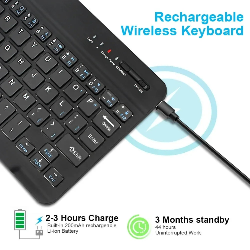 Bluetooth Keyboard for iPad 10th Generation iPad Pro 13 12 11 10 9 8 7 Inch iPad Air 13 11th iPad Mini Samsung Xiaomi Tablets - Smarsty