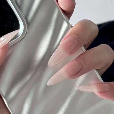 24 Piece Glossy Black Press On Nails Set - Smarsty