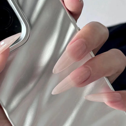 24 Piece Glossy Black Press On Nails Set - Smarsty