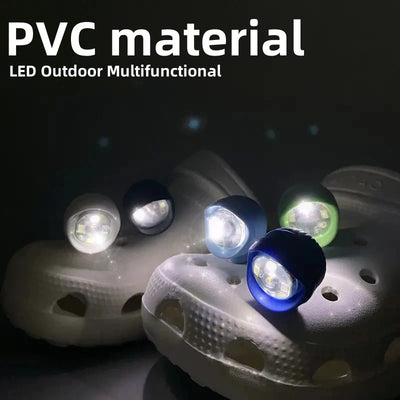 2pcs Shoe Lights PVC LED Headlight Shoe Charms Accessories for Night Rides, Walk & Dog Walks Outdoor Activities,3 Lighting Modes - Smarsty