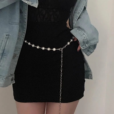 Metal Chatelaine Belt Thin Fashion Chain Accessory - Smarsty