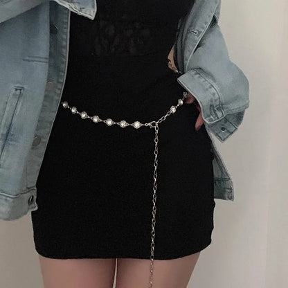 Metal Chatelaine Belt Thin Fashion Chain Accessory - Smarsty