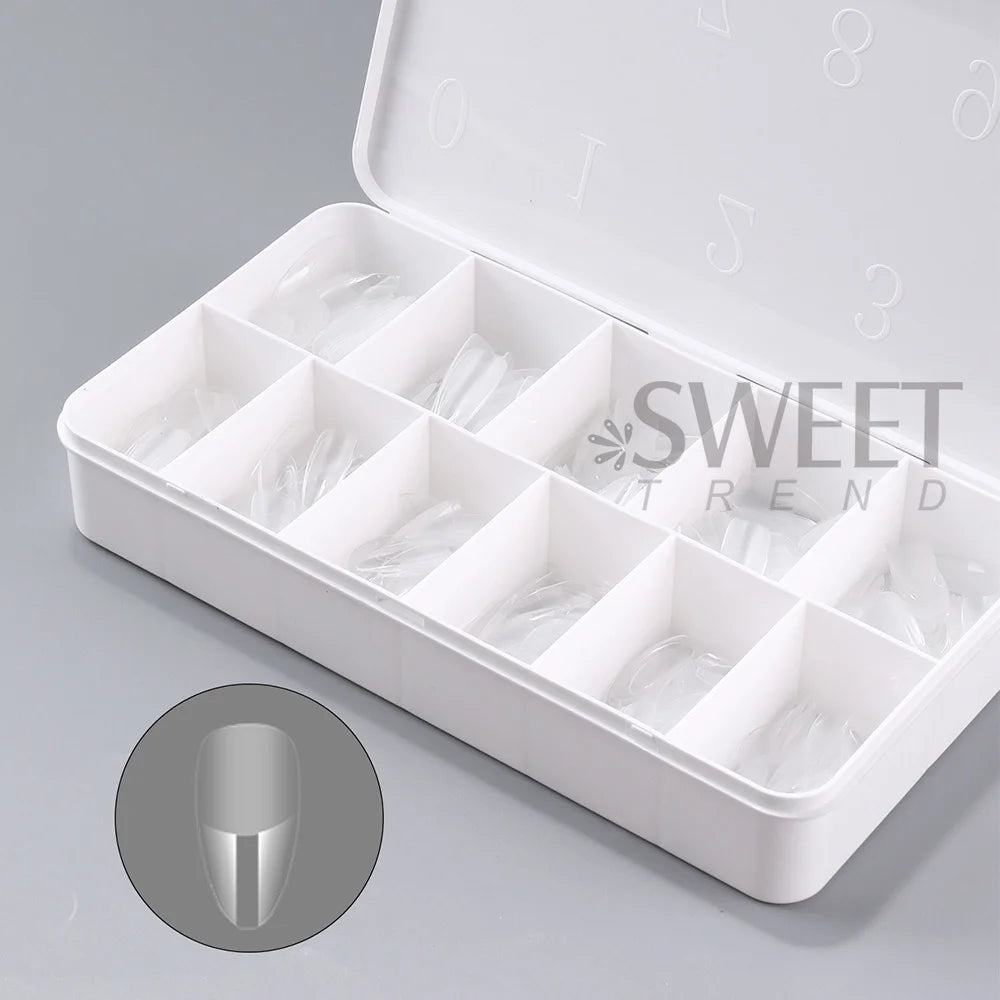 550pcs Matte Almond Coffin Nail Tips for DIY Manicure - Smarsty