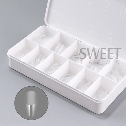 550pcs Matte Almond Coffin Nail Tips for DIY Manicure - Smarsty