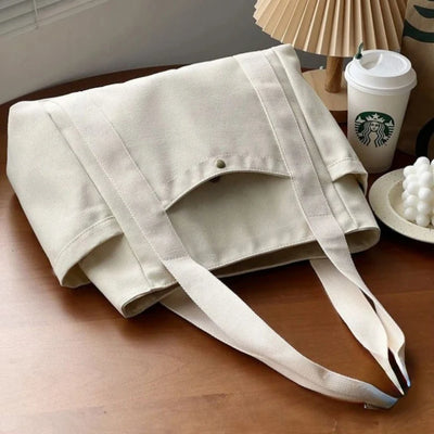 Large Capacity Canvas Tote Bags for Work Commuting Carrying Bag College Style Student Outfit Book Shoulder Bag Shopping Bag - Smarsty