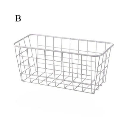 Punch-free Kitchen Cabinet Door Storage Box Iron Rack Wall-mounted Cabinet Plastic Wrap Rack Bathroom Refrigerator Rack