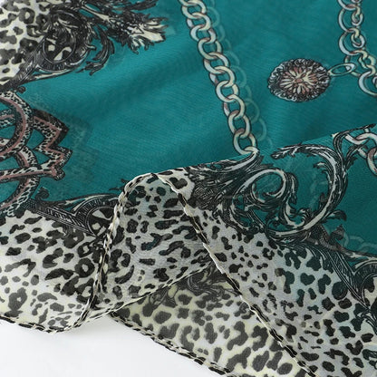Women Print Chiffon Scarf Lightweight Sunscreen Shawl Wrap - Smarsty