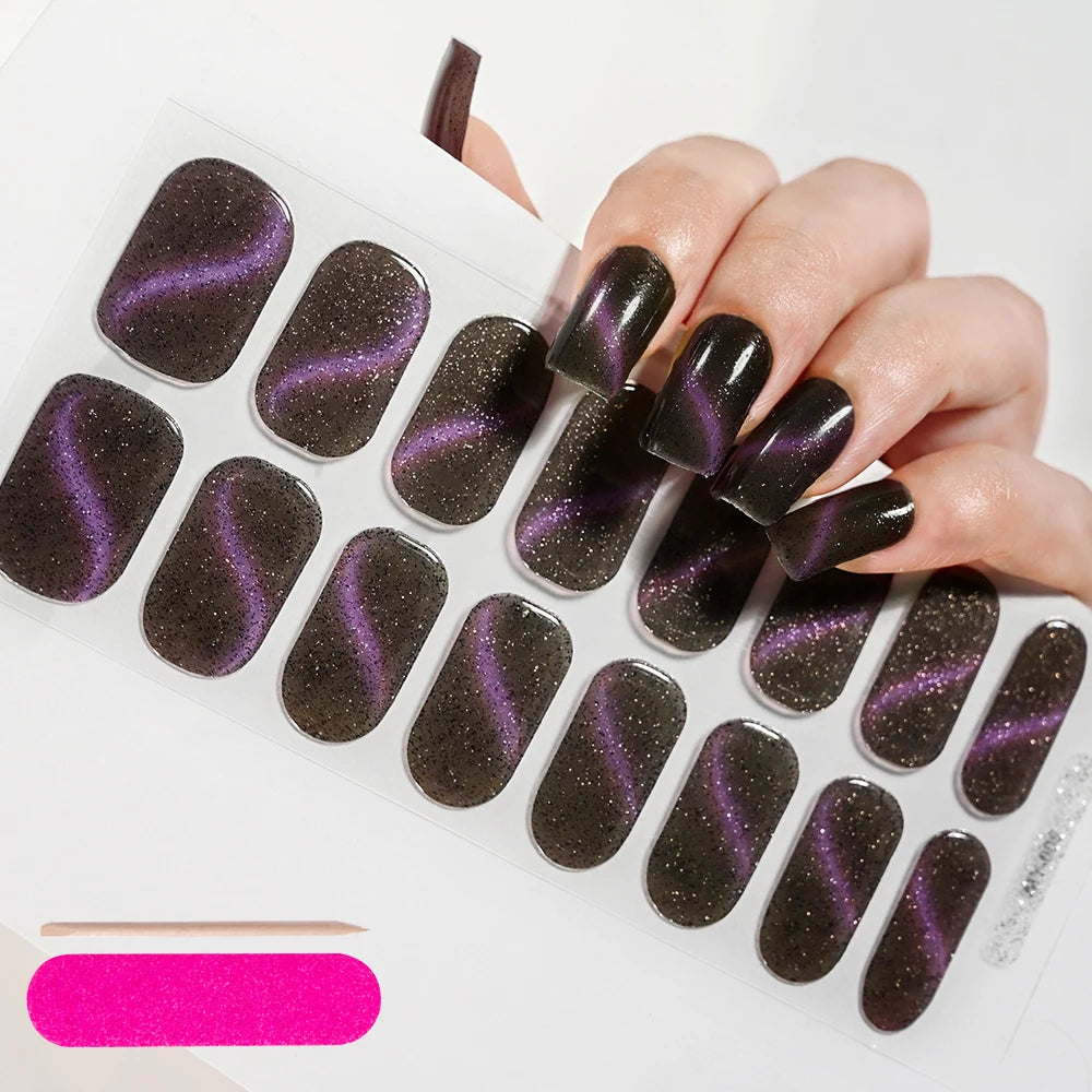 Long-Lasting Semi-Cured Gel Nail Stickers for Easy Application - Smarsty
