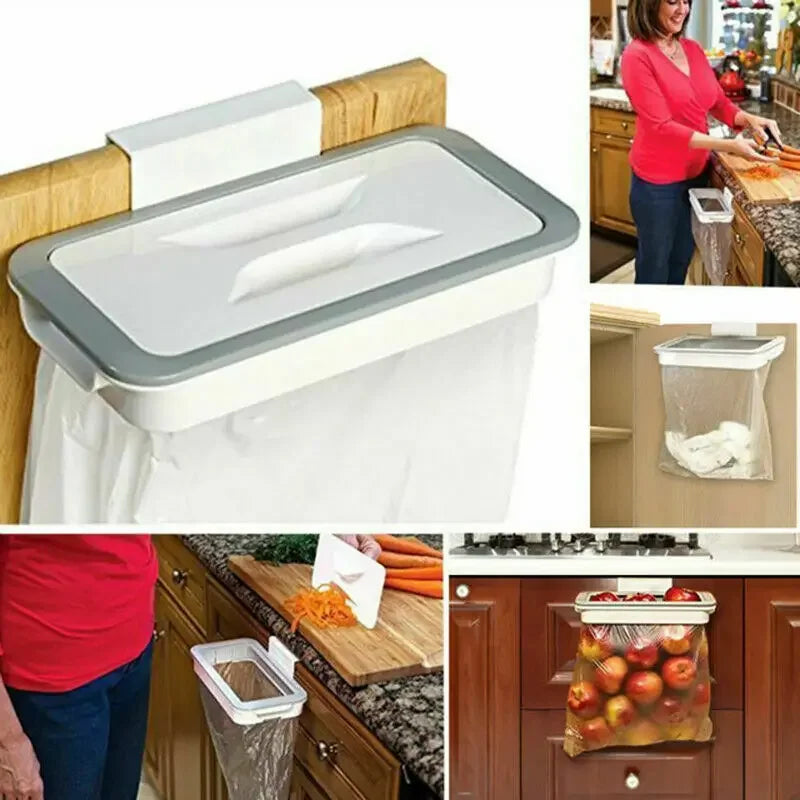 Trash Garbage Hanging Bag Hanger Durable Rubbish Holder Kitchen Support Cabinet Stand Trash Rack Storage Hanger Organizer