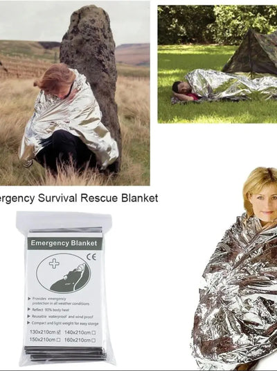 Survival Emergency Mylar Thermal Blanket Foil Space Blanket for NASA Body Warmer Outdoor First Aid Camping Gear Hiking Travel by Smarsty