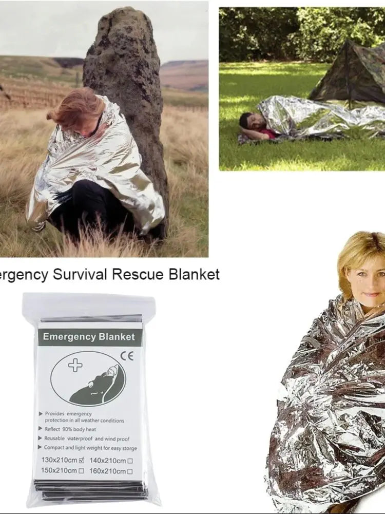 Survival Emergency Mylar Thermal Blanket Foil Space Blanket for NASA Body Warmer Outdoor First Aid Camping Gear Hiking Travel by Smarsty