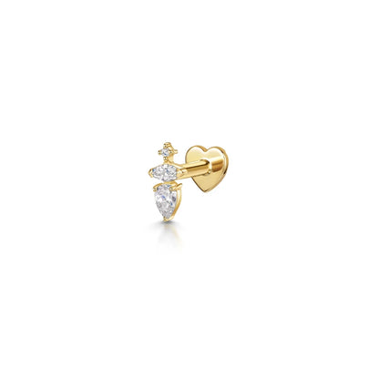 Sterling Silver Heart Zircon Stud Earrings Elegant Gift - Smarsty