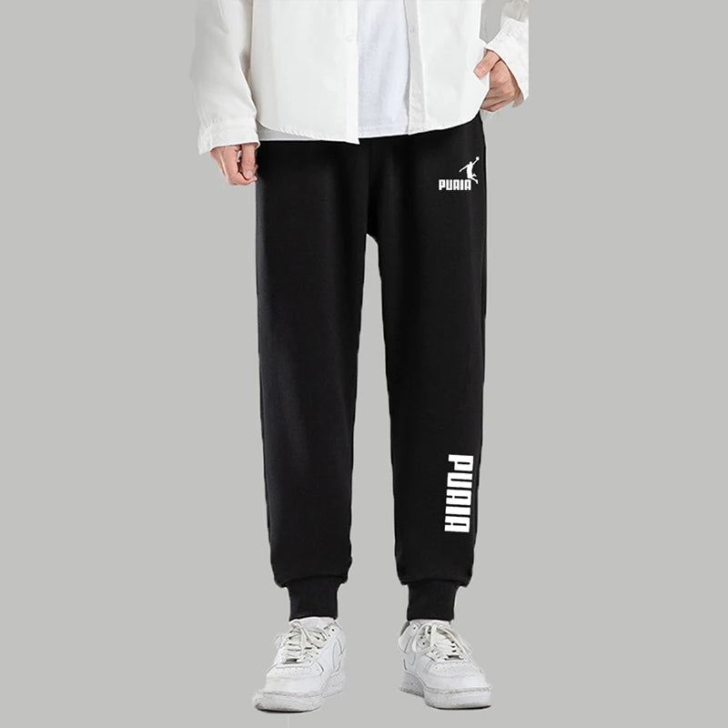 PUAIA Print Men's Pants Autumn/Winter New Sport Jogging Trousers Fitness Loose Fit Clothing Solid Color Outfit Streetwear Pants - Smarsty