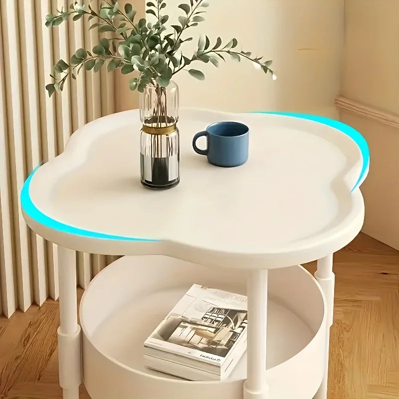 [Stylish Side Table] Stylish Modern Round Side Table with Storage Shelf | Space-Saving, Lightweight for Living Room, Bedroom