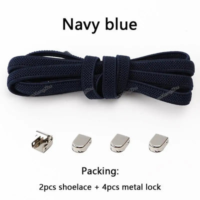 No tie Shoe laces Elastic laces Sneakers Flat Shoelaces without ties Quick Shoelace for Shoes Kids Adult One Size fits All Shoes - Smarsty