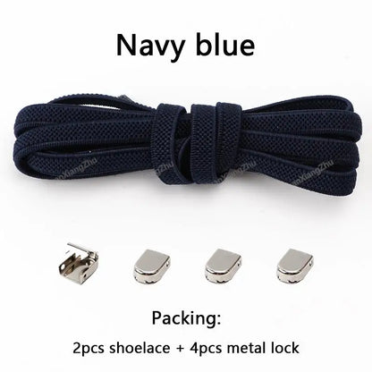No tie Shoe laces Elastic laces Sneakers Flat Shoelaces without ties Quick Shoelace for Shoes Kids Adult One Size fits All Shoes - Smarsty