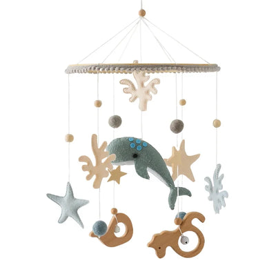 Baby Crib Mobile Rattle Toy For 0-12 Months Cartoon Felt Forest Animal Bed Bell Hanging Wooden Bracket Mobile Newbaby Rattle Toy by Smarsty