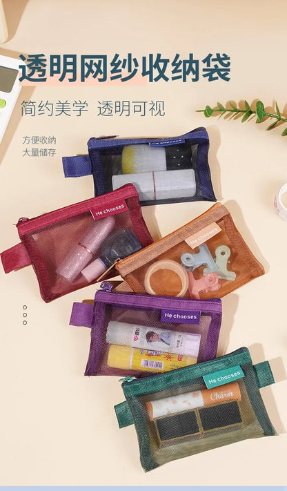 Small Square Nylon Coin Pouch With Zipper Card Holder - Smarsty