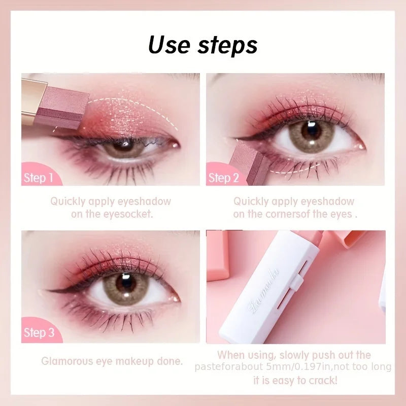 2 In 1 Waterproof Highlighter Eyeshadow Stick with Glitter - Smarsty