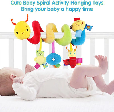 Car Seat Toys Infant Baby Spiral Activity Hanging Rattle Toys Plush Hanging Stroller Sensory Toys For Newborn Gift by Smarsty