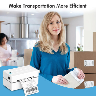 Thermal Label Printer Portable No Ink Required 203DPI 4x6 for Small Business Bluetooth USB High Speed Express Airway Bill - Smarsty