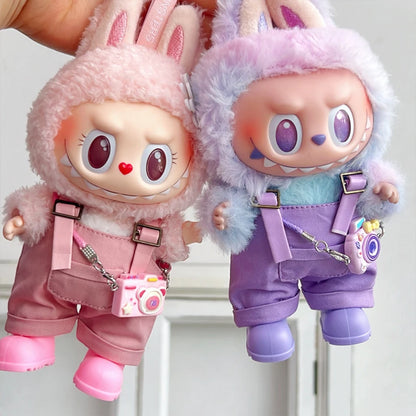 15/17Cm For Labubu Clothes Dolls Sitting Party 1St 2Nd 3Rd Headphones Overalls Shoes Set Apparel Accessories Lovely Outfit Gifts - Smarsty