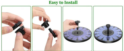 Outdoor Solar Fountain Pump Kit with 6 Nozzles - Smarsty