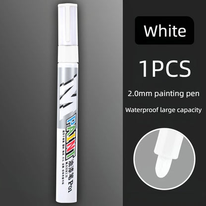 Car paint scratches repair brush pen waterproof water paint marker pen car tire tread care automotive  black white red silver - Smarsty
