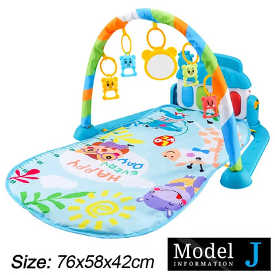 Baby Fitness Stand Music Play Gym Activity Toys Newborn Piano Crawling Blanket Pedal Game Pad Early Education 0-36 Months Gifts by Smarsty
