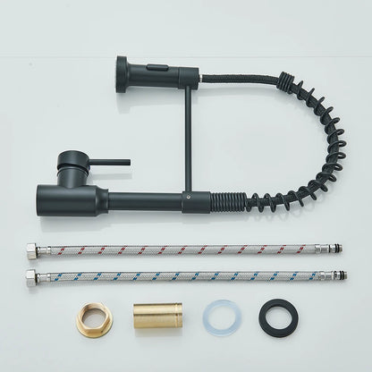 Matte Black Kitchen Faucet With Single Handle Design - Smarsty