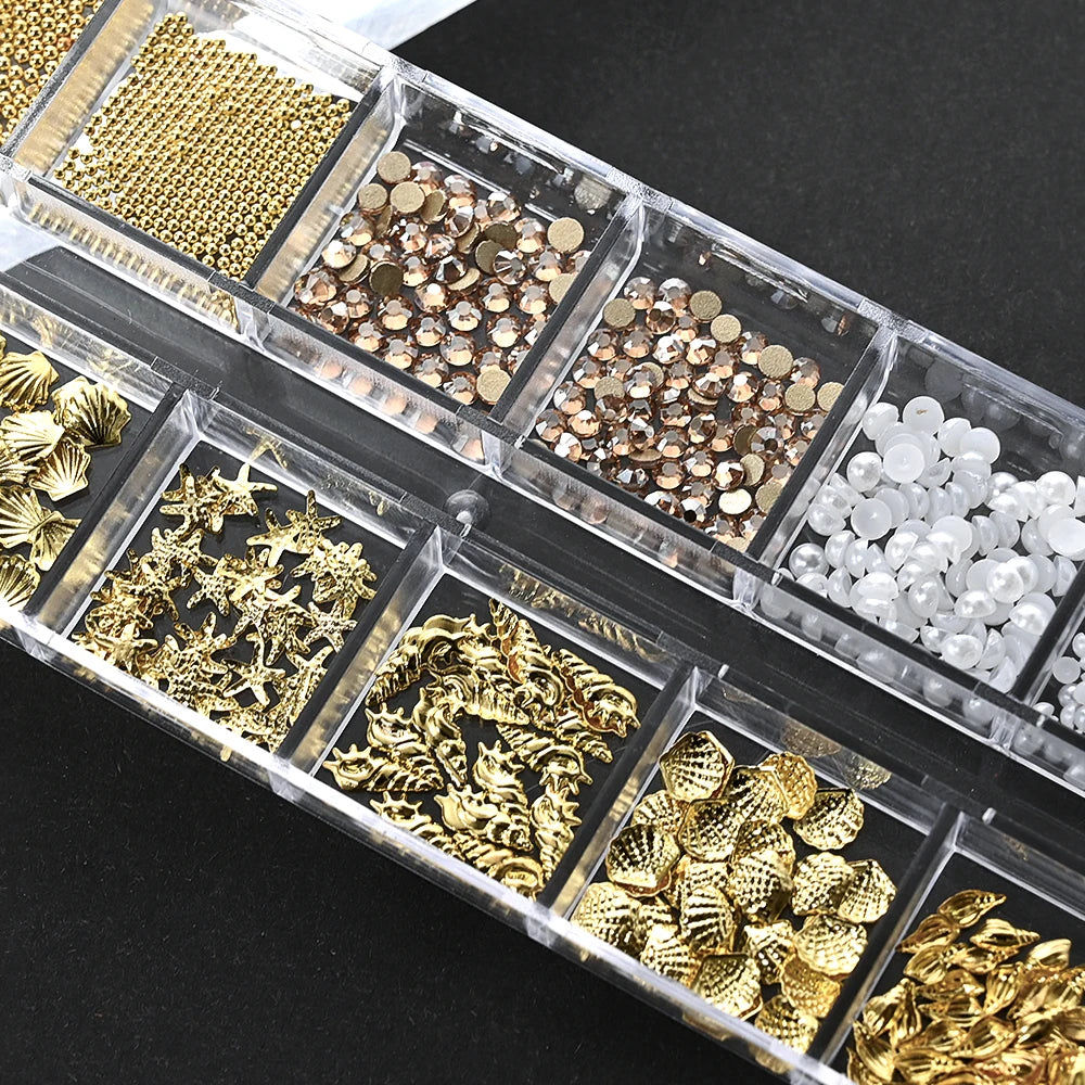 Ocean Gold Nail Art Charms for Stunning Manicure - Smarsty