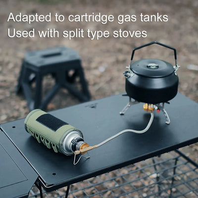 Camping Butane Adapter With Bracket Outdoor Portable Gas Tank Converter For Picnic Hiking Camping Equipment by Smarsty
