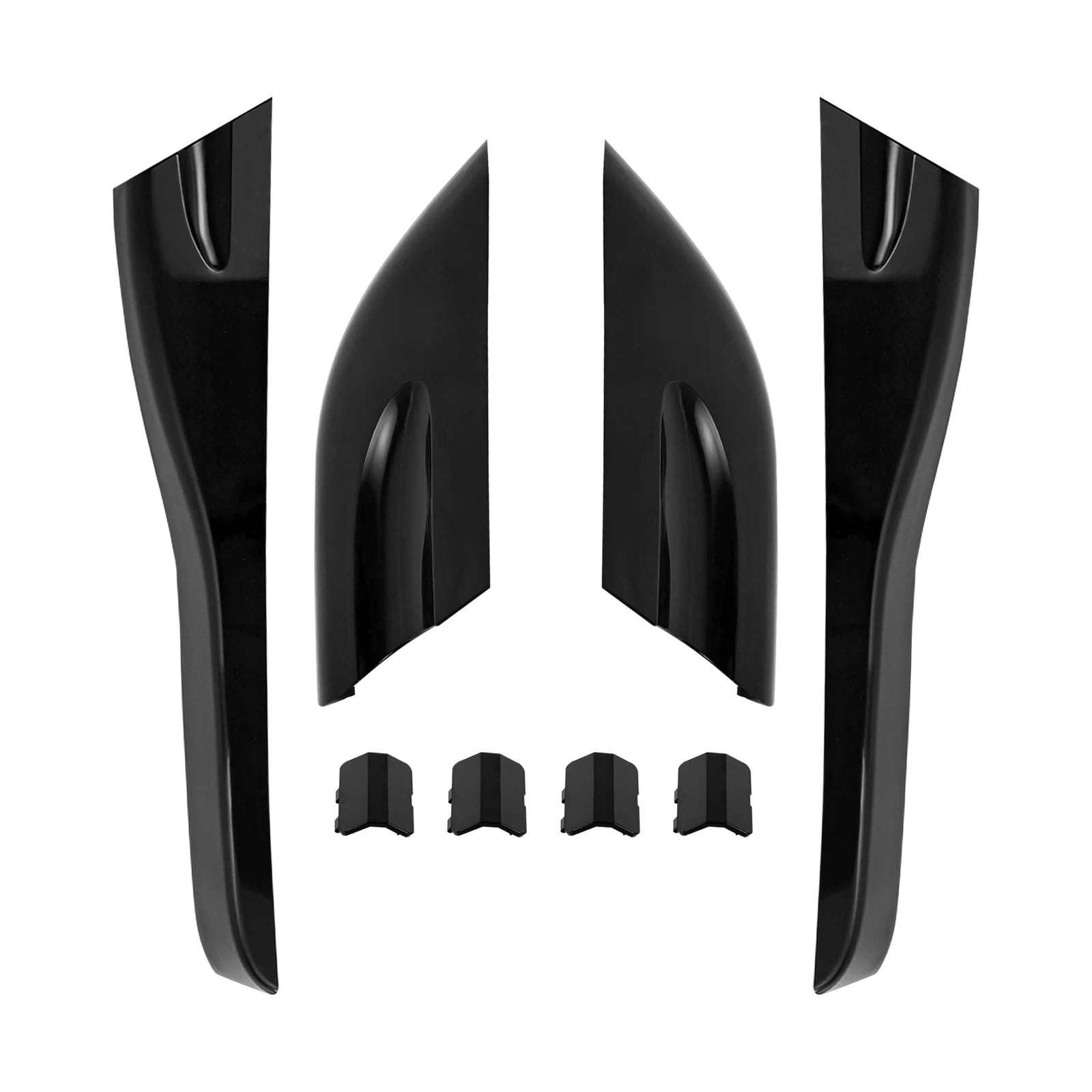 Black Roof Rails Rack End Cover Shell 4pcs For Hyundai Tucson 2004 - 2008