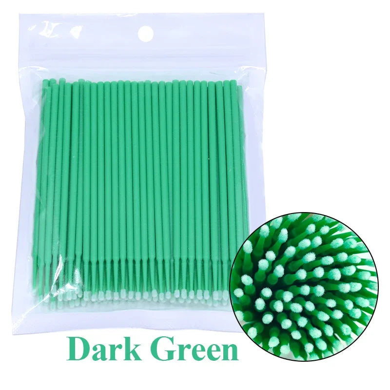 100Pcs Micro Cotton Swabs for Eyelash Cleaning - Smarsty
