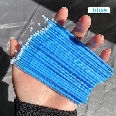 100Pcs Micro Cotton Swabs for Eyelash Cleaning - Smarsty