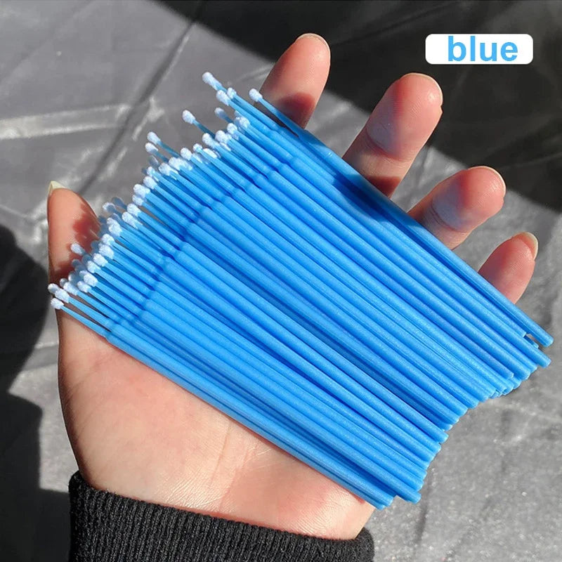 100Pcs Micro Cotton Swabs for Eyelash Cleaning - Smarsty