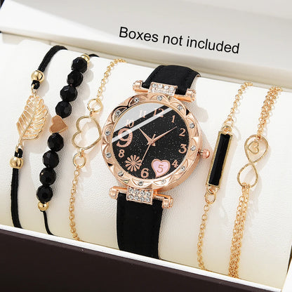 Luxury Leather Watch Set for Women with Elegant Design - Smarsty