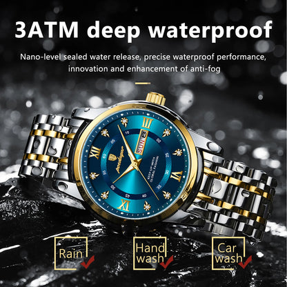 POEDAGAR Luxury Waterproof Men's Watch with Luminous Dial - Smarsty