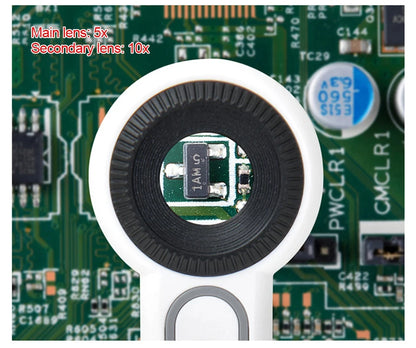 Rechargeable Handheld Magnifier with LED Light for Easy Reading - Smarsty