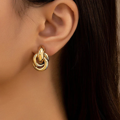 Gold Silver Knot Stud Earrings For Daily Trendy Wear - Smarsty
