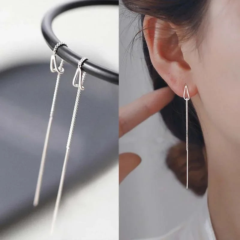Rose Gold Drop Earrings with Zircon Crystals for Women - Smarsty