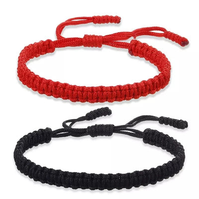 Handmade Red Black String Bracelet for Good Luck - Smarsty