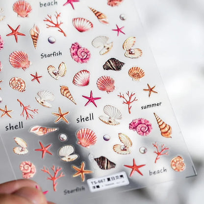Colorful Seashell Nail Art Stickers for Dreamy Designs - Smarsty