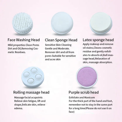 Electric 5 In 1 Facial Brush With Pore Cleaner - Smarsty